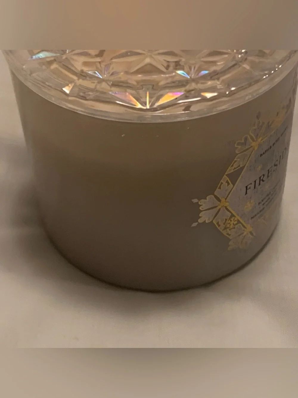 Bath & Body Works Fireside Candle 3-Wick Scented Candle with Glass Lid Holidays